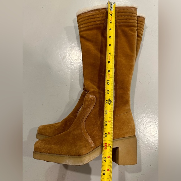 Brand new (no tags) Cole Haan suede and leather boots lined with fur. - Picture 9 of 10